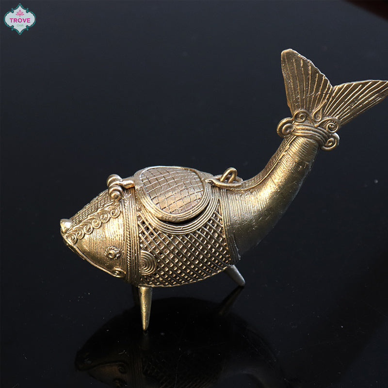 Dhokra metal craft Fish Box - Table Decor