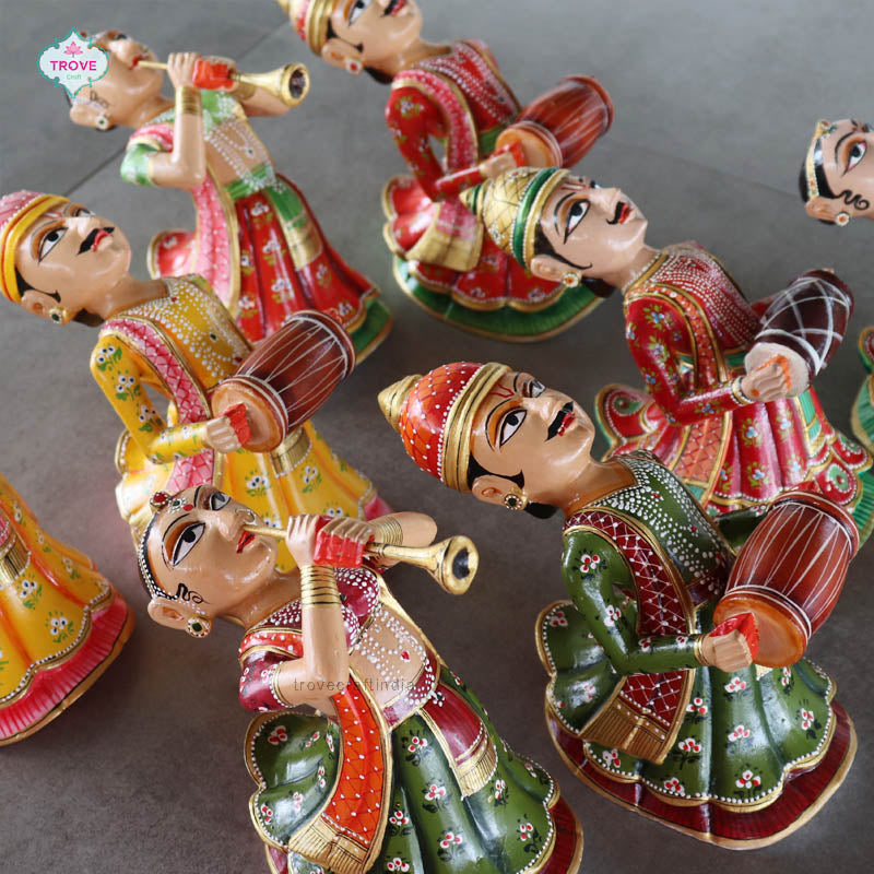Set of 2 - Wall hanging Rajasthani Gangaur Musical Pairs