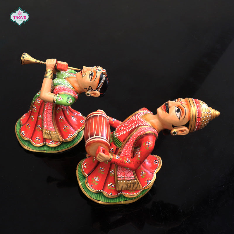 Set of 2 - Wall hanging Rajasthani Gangaur Musical Pairs