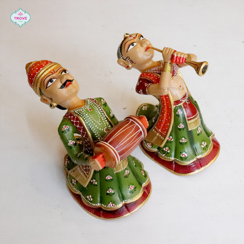 Set of 2 - Wall hanging Rajasthani Gangaur Musical Pairs
