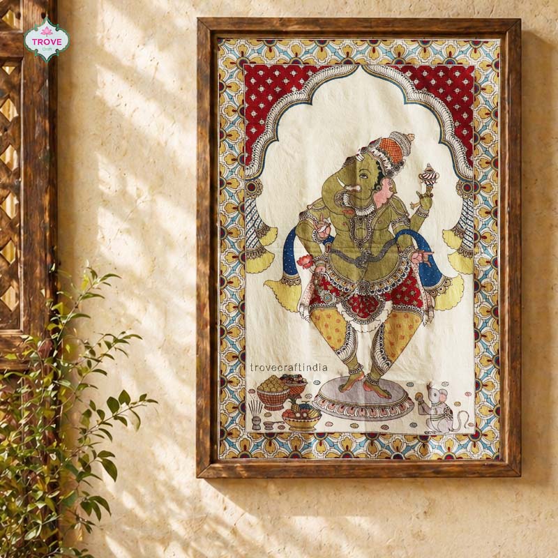 handpainted ganesha on cloth
