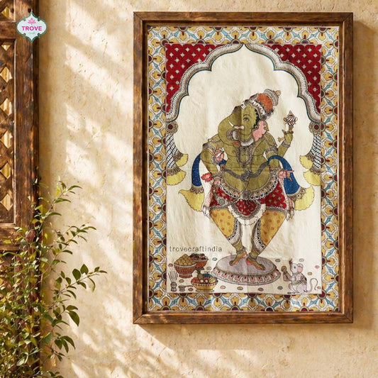 handpainted ganesha on cloth