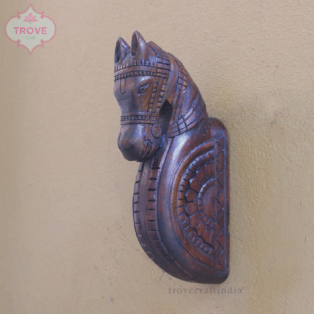 Carved Wooden Wall Horse Corbel / Bracket