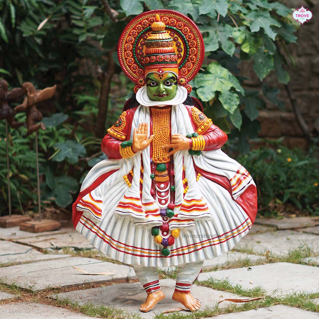 Hand-painted kathakali sculpture