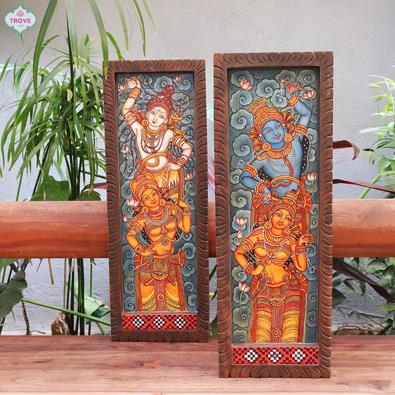 Shiv Parvathy Kerala mural 