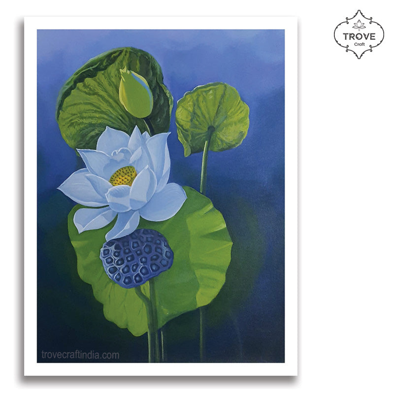 canvas lotus painting