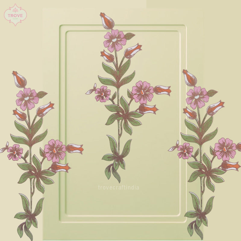 Set of 8 Mughal Florals - Wall Decorative Stickers / Decal