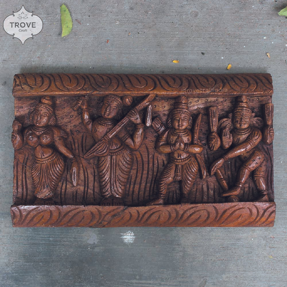 carved wooden panel