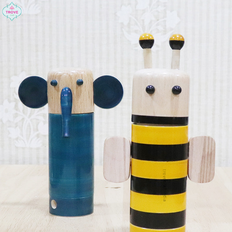 Channapatna animal themed (2-in-1) – Pencil Holder, Sharpener