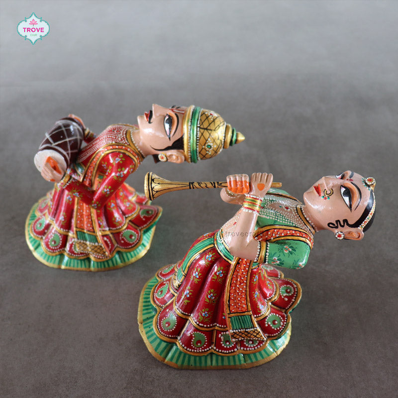 Set of 2 - Wall hanging Rajasthani Gangaur Musical Pairs