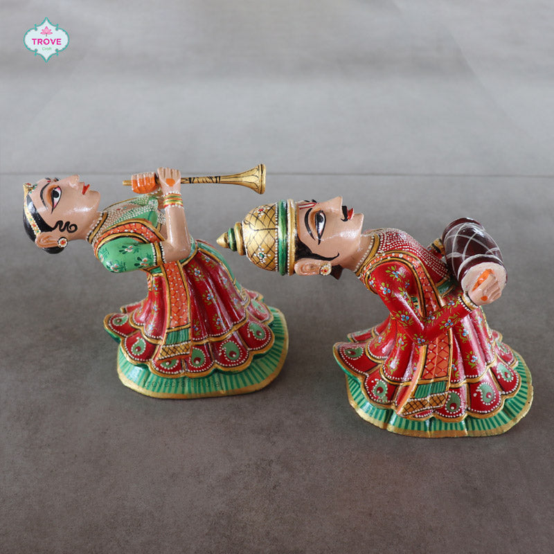 Set of 2 - Wall hanging Rajasthani Gangaur Musical Pairs