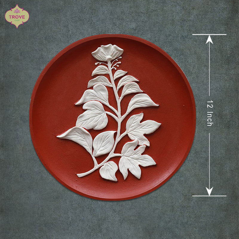 Hand-painted Botanical Relief Styled Decor Plates