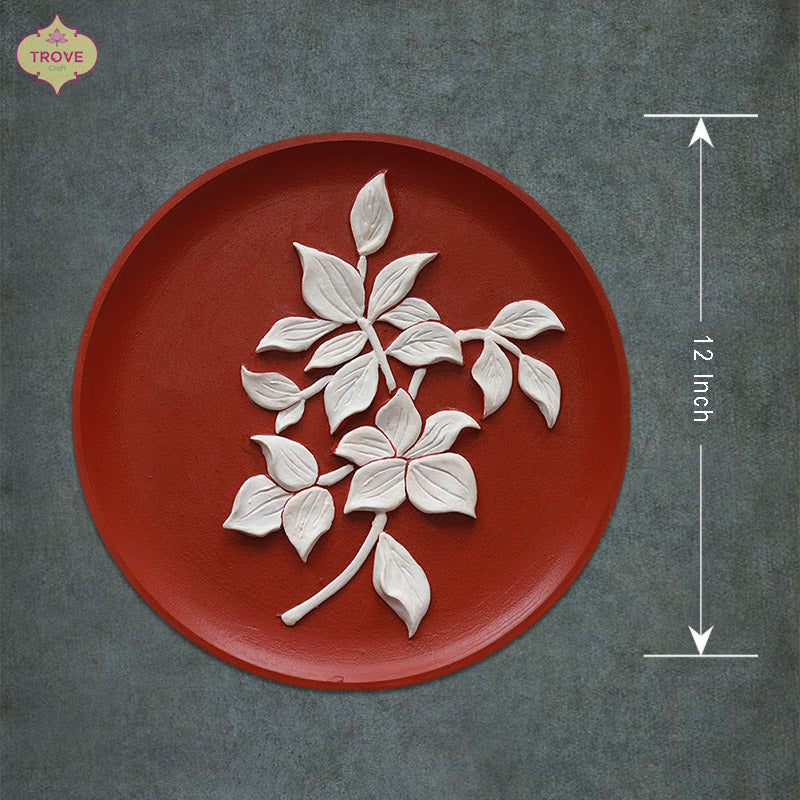 Hand-painted Botanical Relief Styled Decor Plates