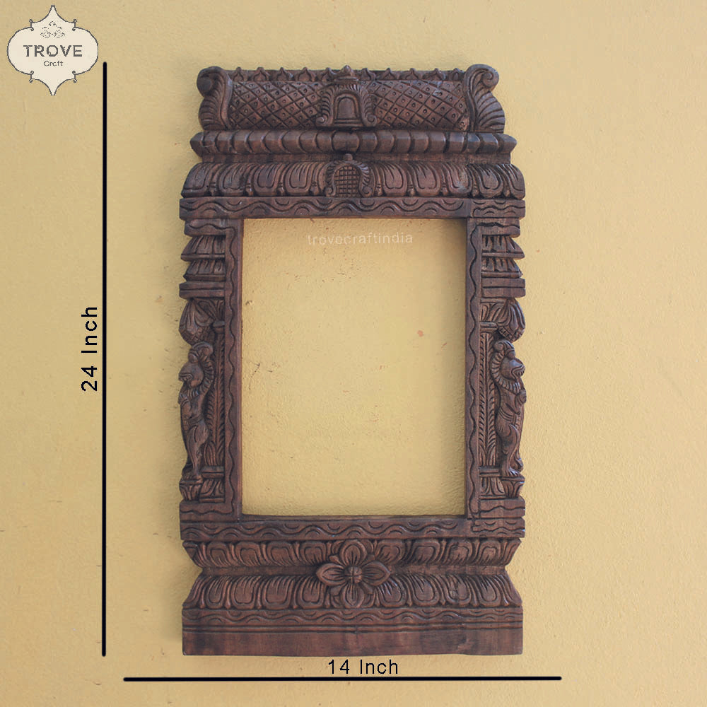 24" Hand-Carved Gopuram Themed Wall Decor Frame