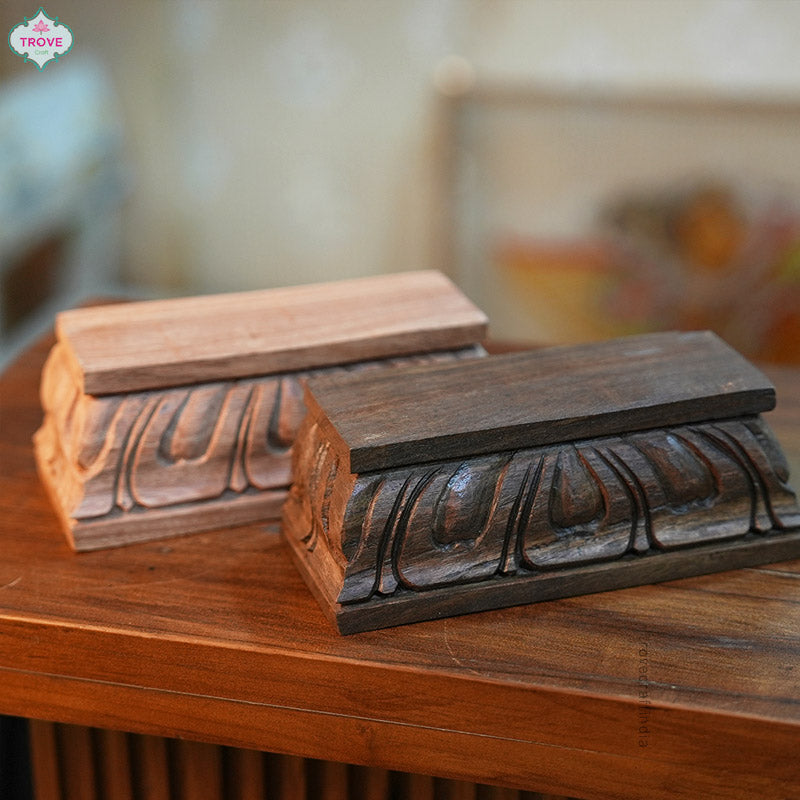 7" Wooden hand-carved style carved Mini Padmaasan / Padma Pitha - Pedestal