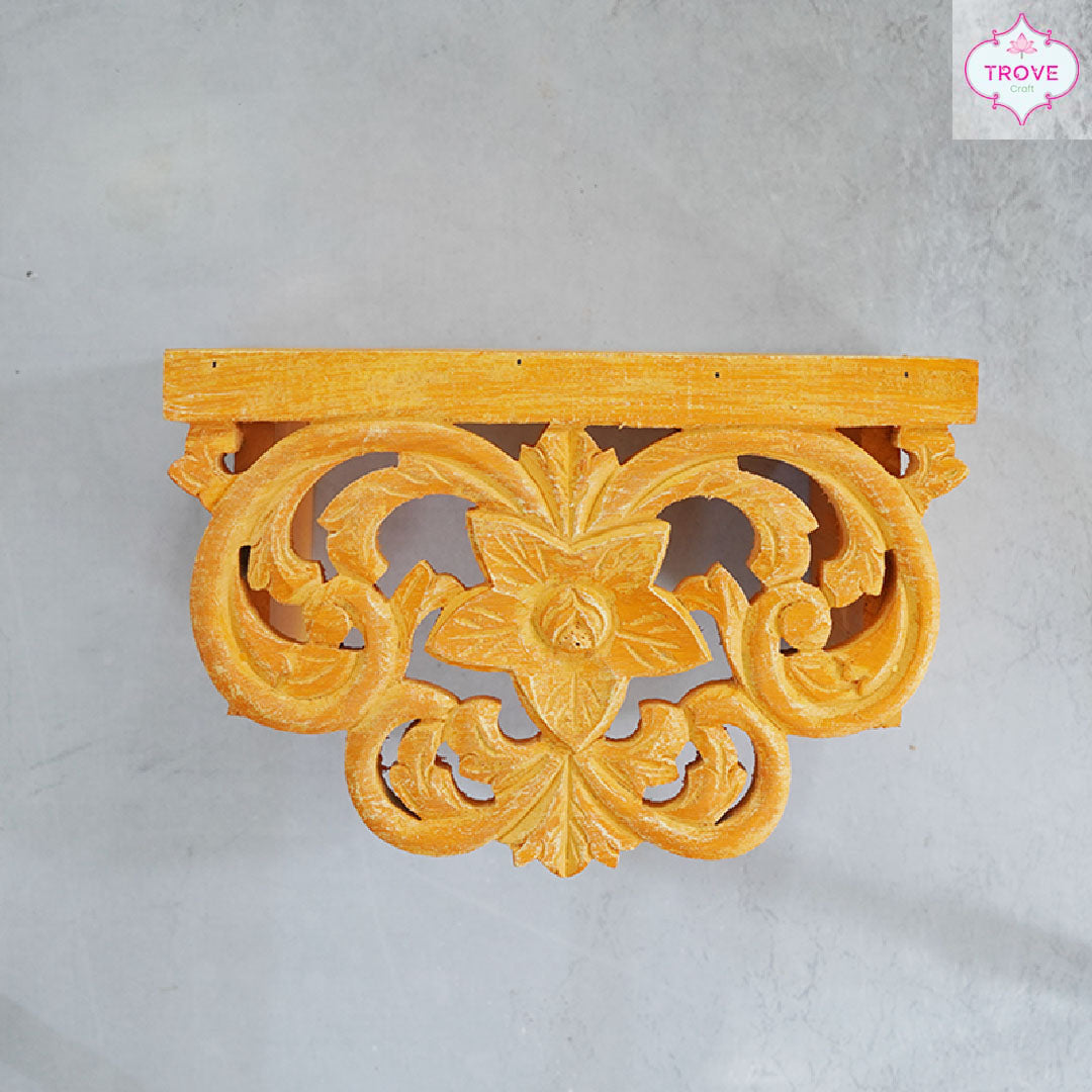 hand carved wall shelves