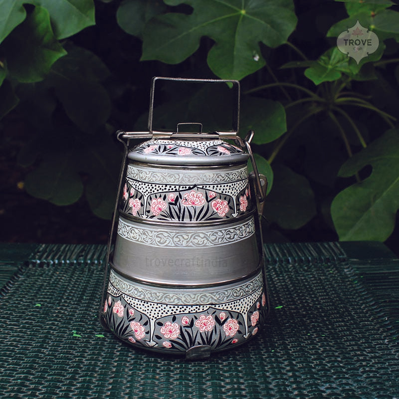  HandPainted Kashmiri Enamel tiffin