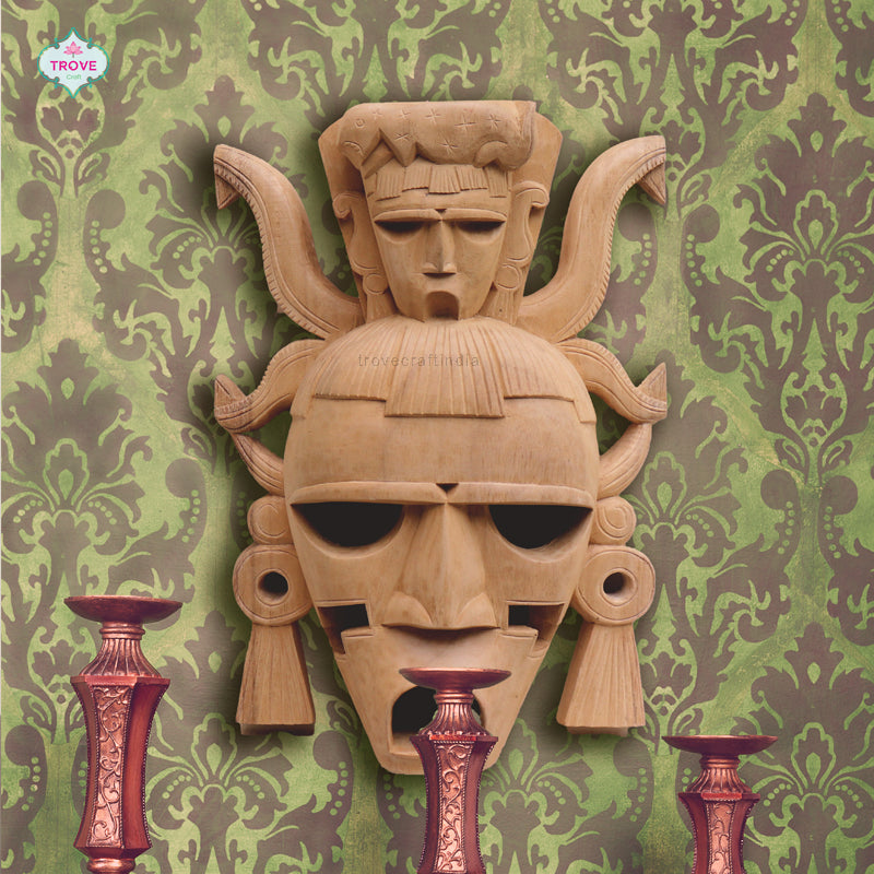 handcarved wooden mask
