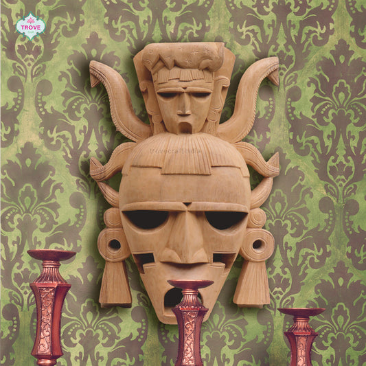 handcarved wooden mask