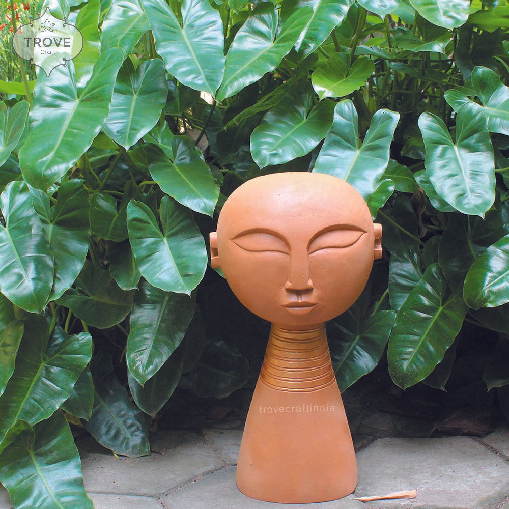 Hand Carved - Wooden Tribal Face Bust - Table Decor