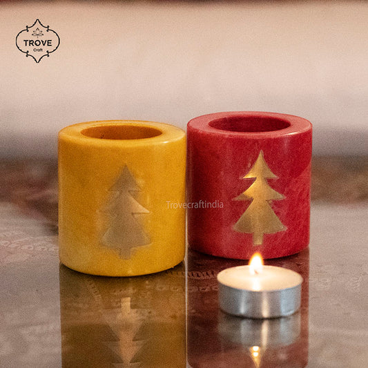 marble stone candle holders
