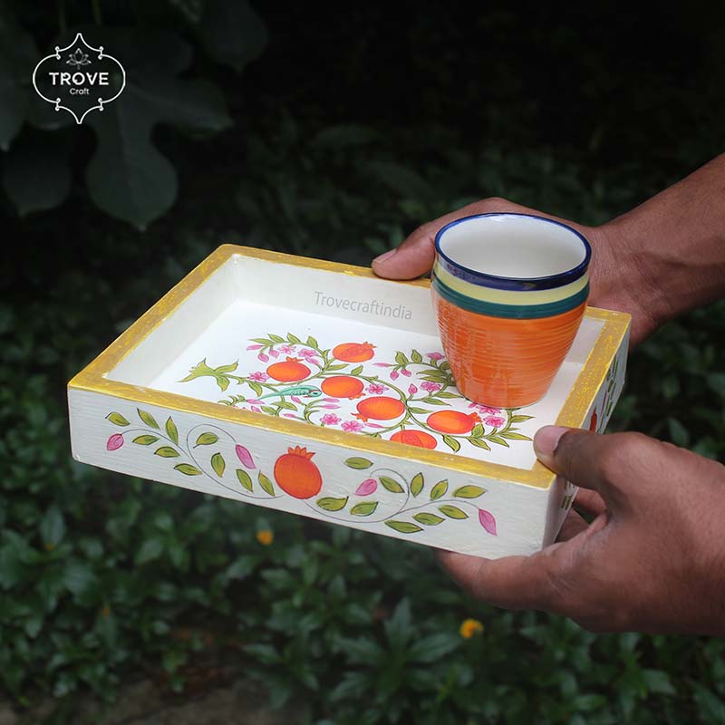 handpainted wooden tray